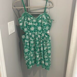 Milly Green Sunflower Cutout Dress